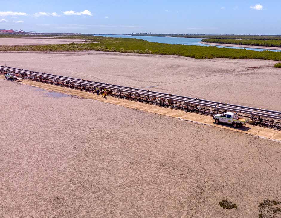 Interlocked Roadway through Marine Mud