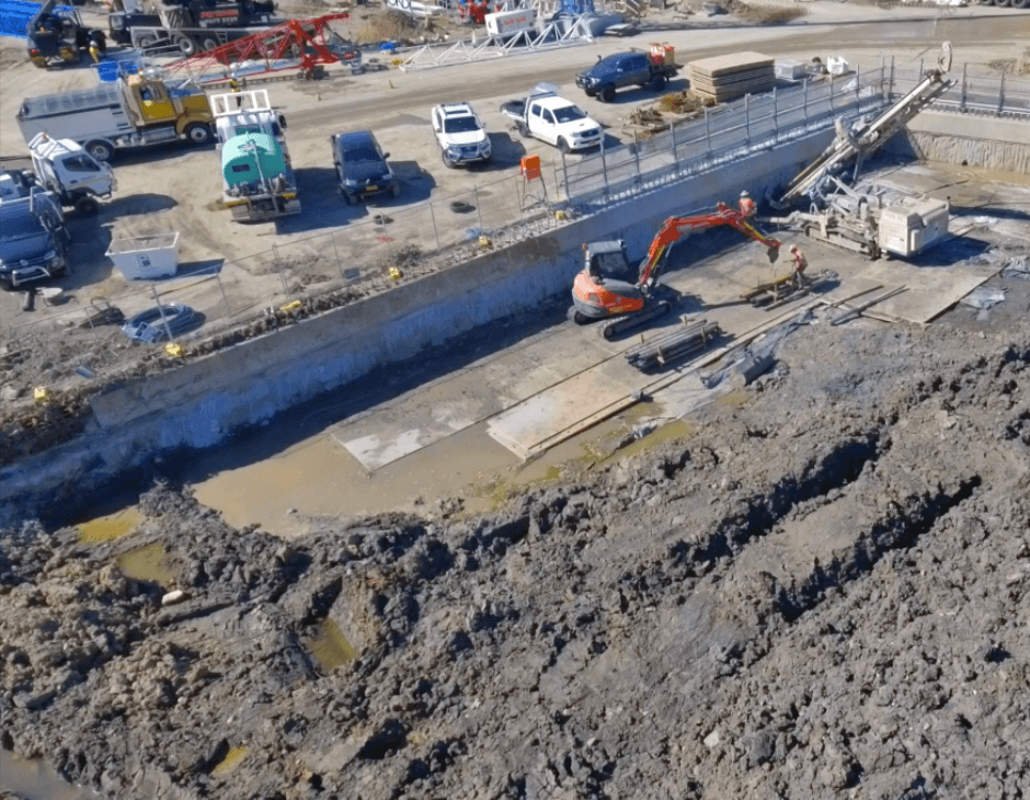 Temporary Piling Platforms on clay mud site