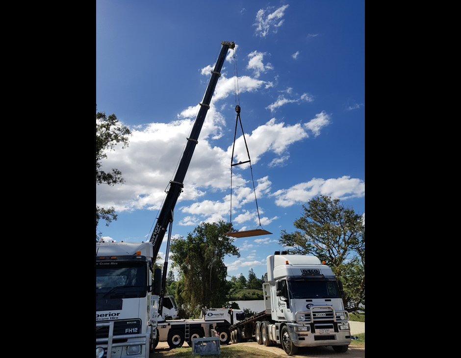 Lifting of DuraBase Mats to installation point