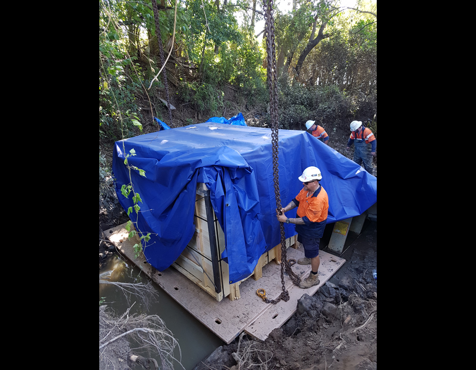Staging Mats for Trenchless Drain Installation